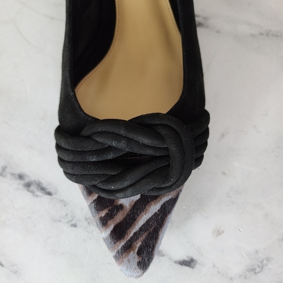 Alexandre Birman Vicky Black Leopard Pony Hair Pointed Toe Flats 7 NWT - Picture 3 of 9